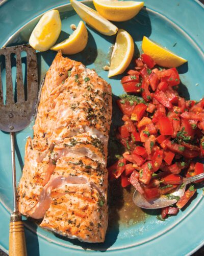 Grilled Salmon with Tomato Basil Relish Recipe